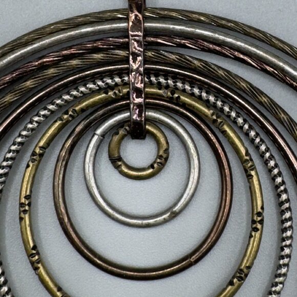 Vintage Sixties Mixed Metal hoop earrings. - Picture 7 of 11